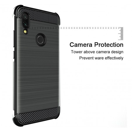 Funda Gel Tpu Anti-Shock Carbon Negra para Xiaomi Redmi 7
