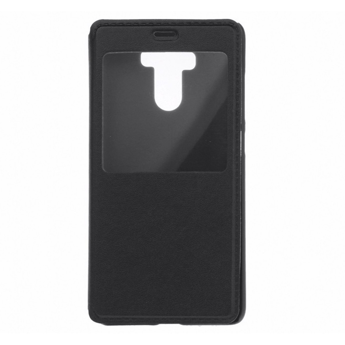 Funda Soporte Piel Negra Con Ventana para Xiaomi Redmi 4 / 4 Pro Flip Libro