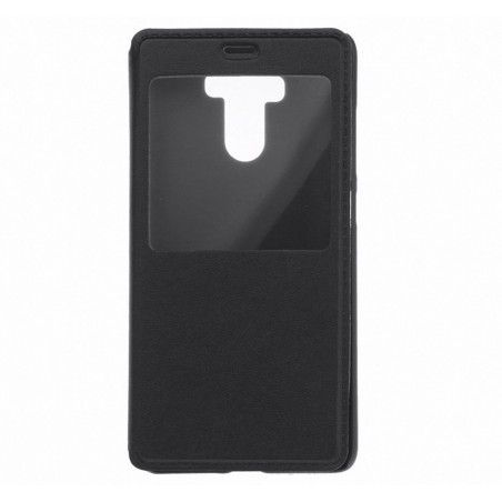 Funda Soporte Piel Negra Con Ventana para Xiaomi Redmi 4 / 4 Pro Flip Libro