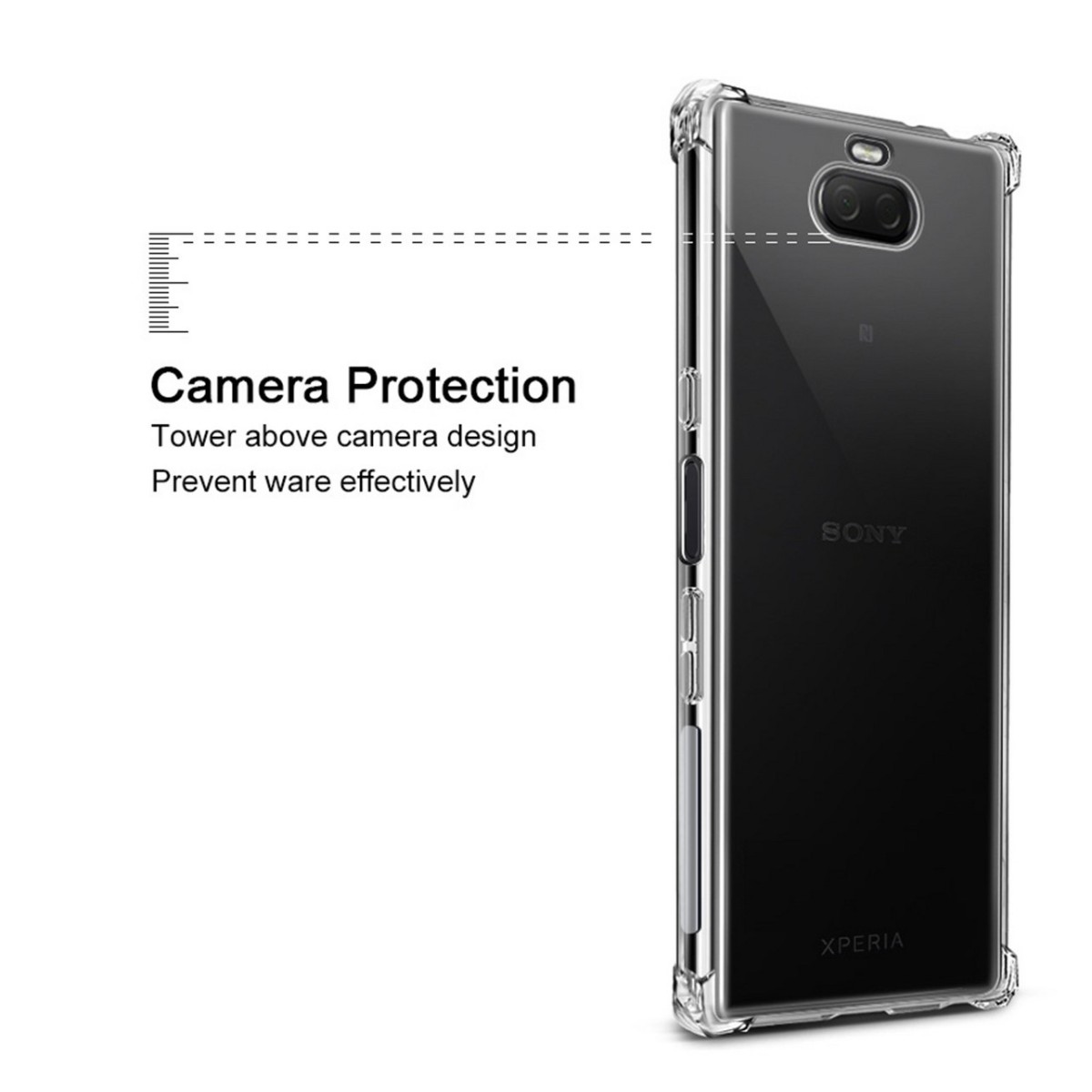 Funda Gel Tpu Anti-Shock Transparente para Sony Xperia 10 Plus