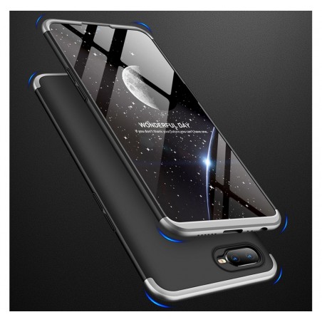 Funda Carcasa GKK 360 para Oppo AX7 Color Negra / Plata