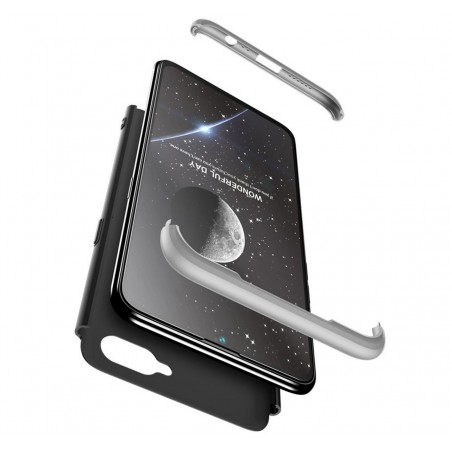 Funda Carcasa GKK 360 para Oppo AX7 Color Negra / Plata