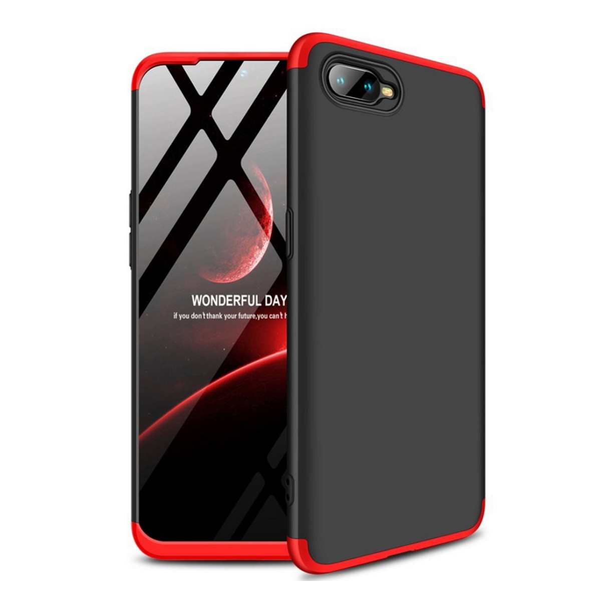 Funda Carcasa GKK 360 para Oppo RX17 Neo Color Negra / Roja
