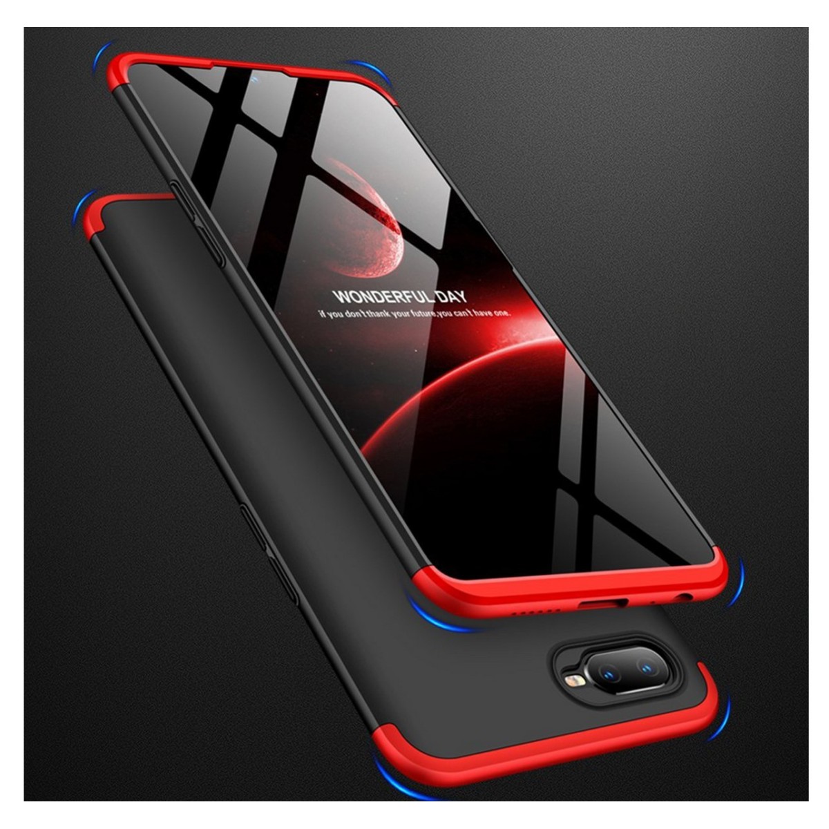 Funda Carcasa GKK 360 para Oppo RX17 Neo Color Negra / Roja