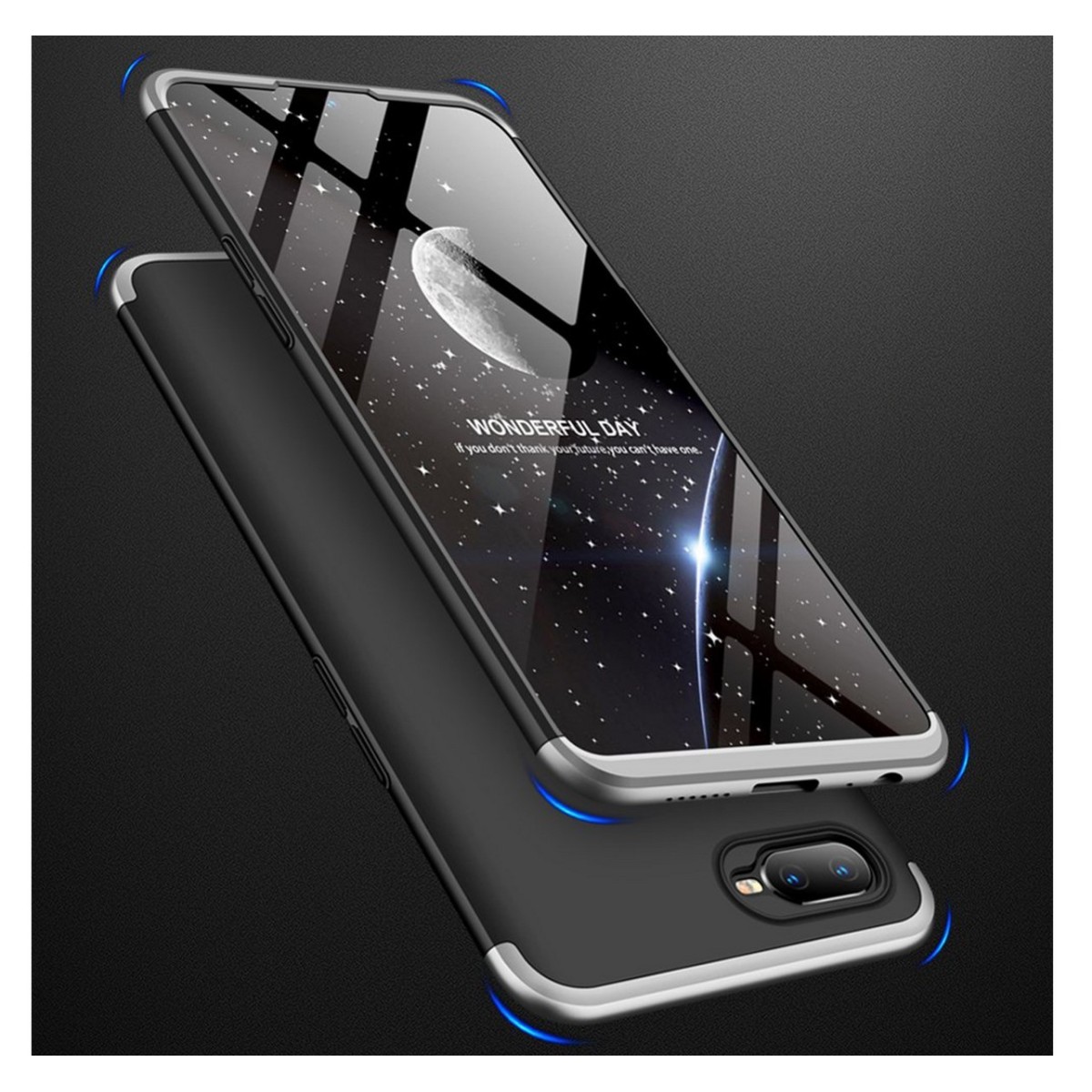 Funda Carcasa GKK 360 para Oppo RX17 Neo Color Negra / Plata