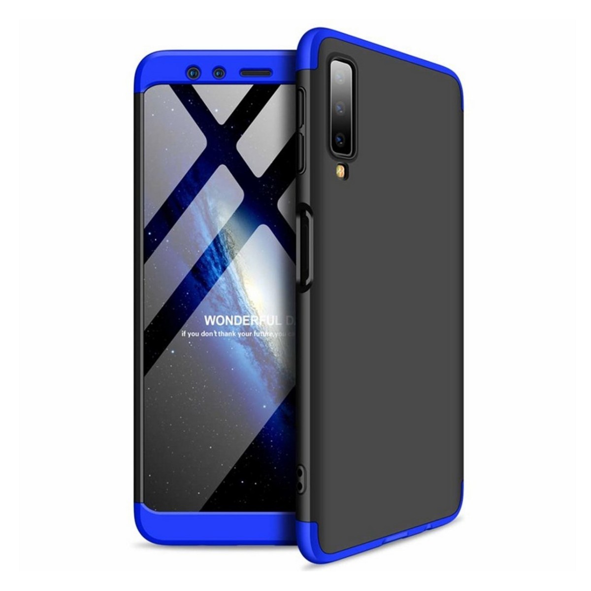 Funda Carcasa GKK 360 para Samsung Galaxy A7 (2018) Color Negra / Azul