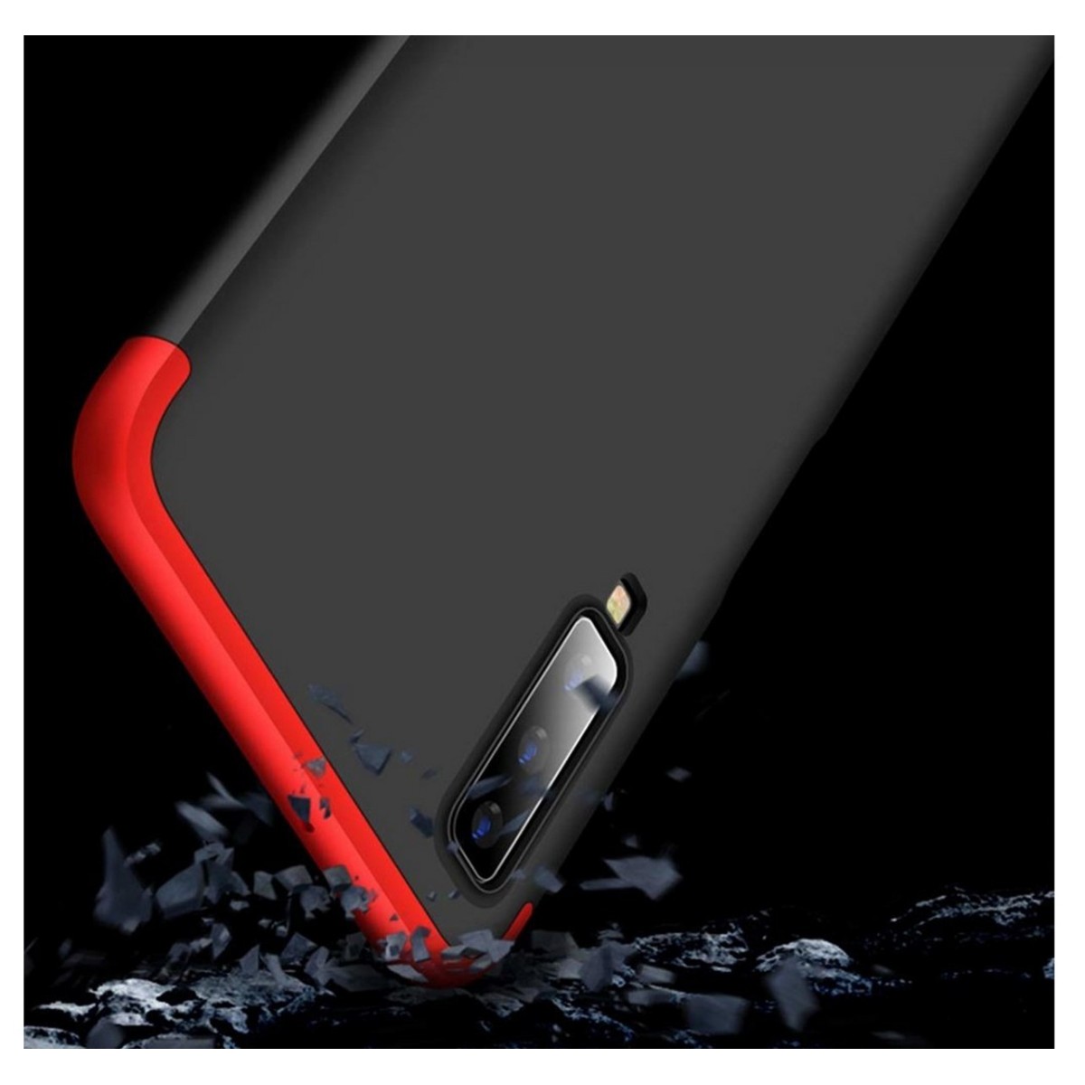 Funda Carcasa GKK 360 para Samsung Galaxy A7 (2018) Color Negra / Roja