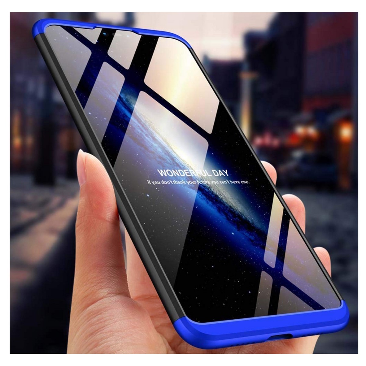 Funda Carcasa GKK 360 para Xiaomi Mi 8 Lite Color Negra / Azul