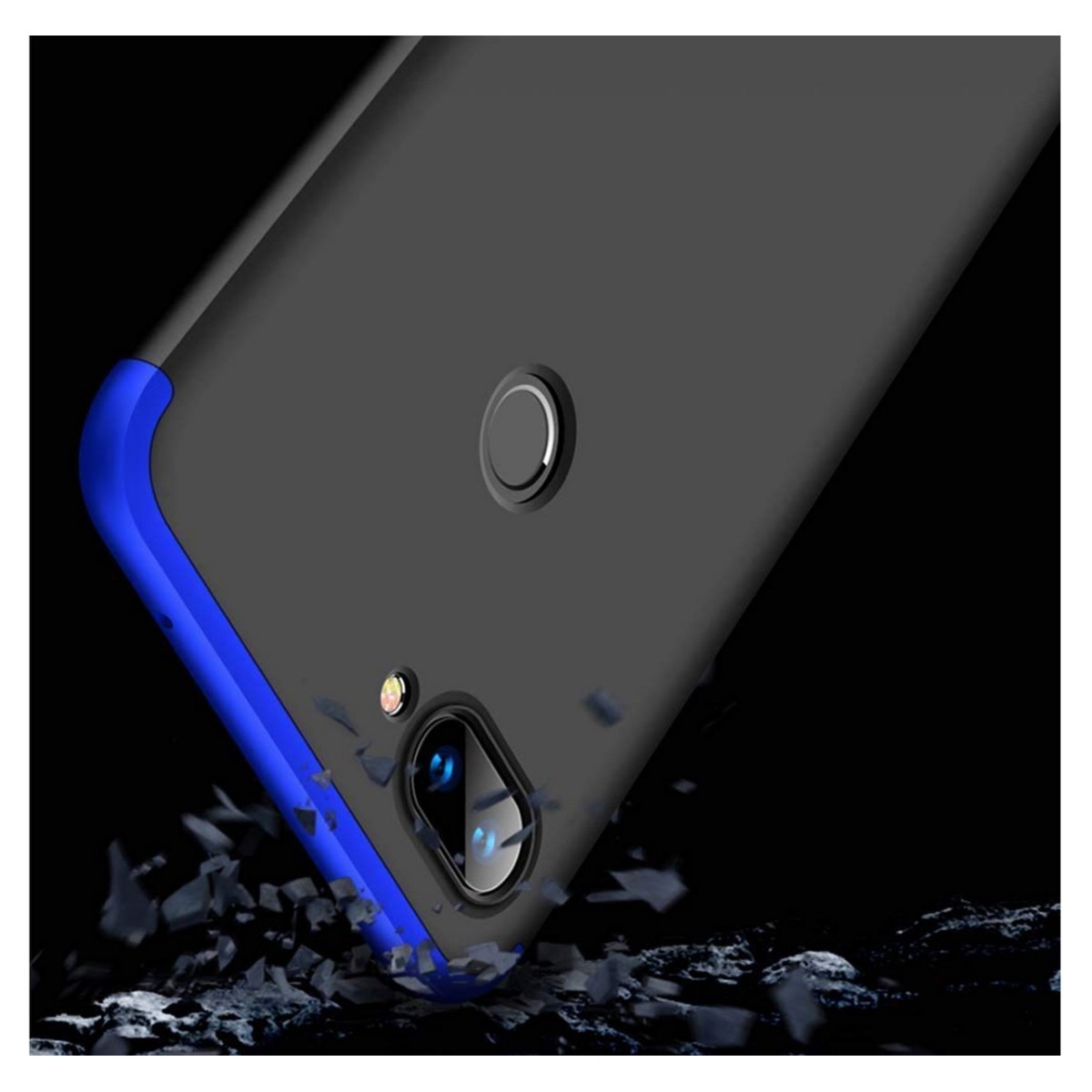 Funda Carcasa GKK 360 para Xiaomi Mi 8 Lite Color Negra / Azul