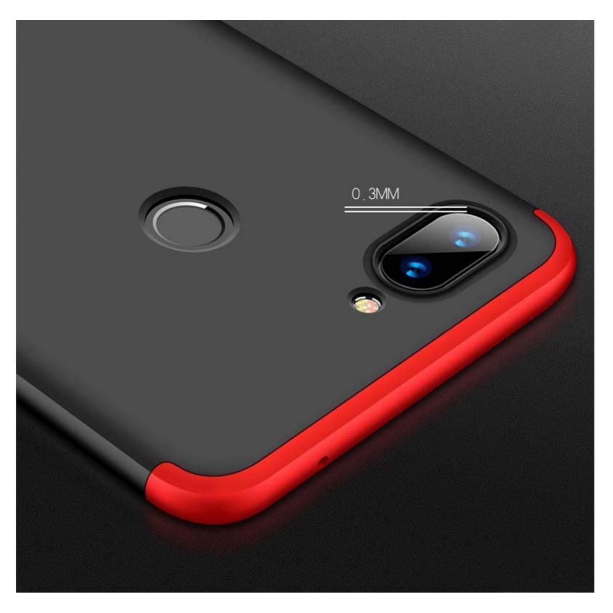 Funda Carcasa GKK 360 para Xiaomi Mi 8 Lite Color Negra / Roja