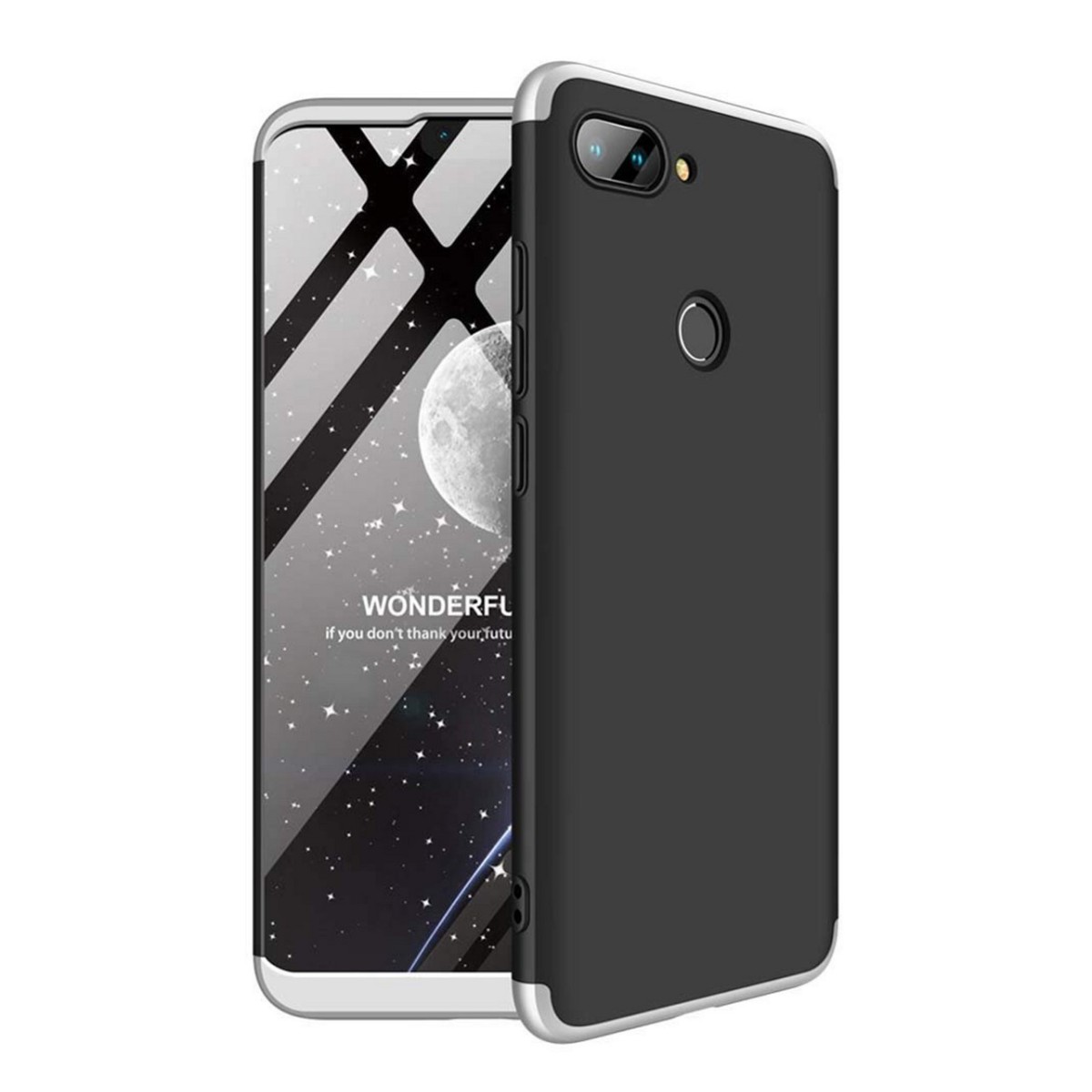 Funda Carcasa GKK 360 para Xiaomi Mi 8 Lite Color Negra / Plata