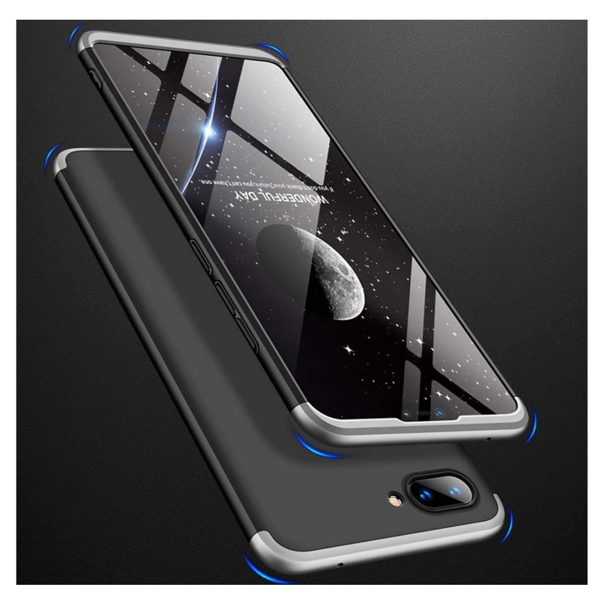 Funda Carcasa GKK 360 para Xiaomi Mi 8 Lite Color Negra / Plata