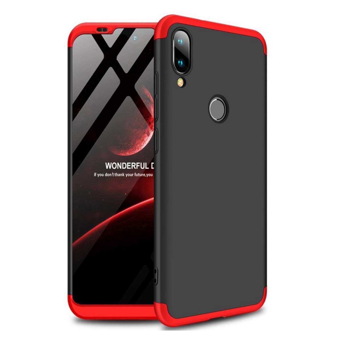 Funda Carcasa GKK 360 para Xiaomi Mi Play Color Negra / Roja