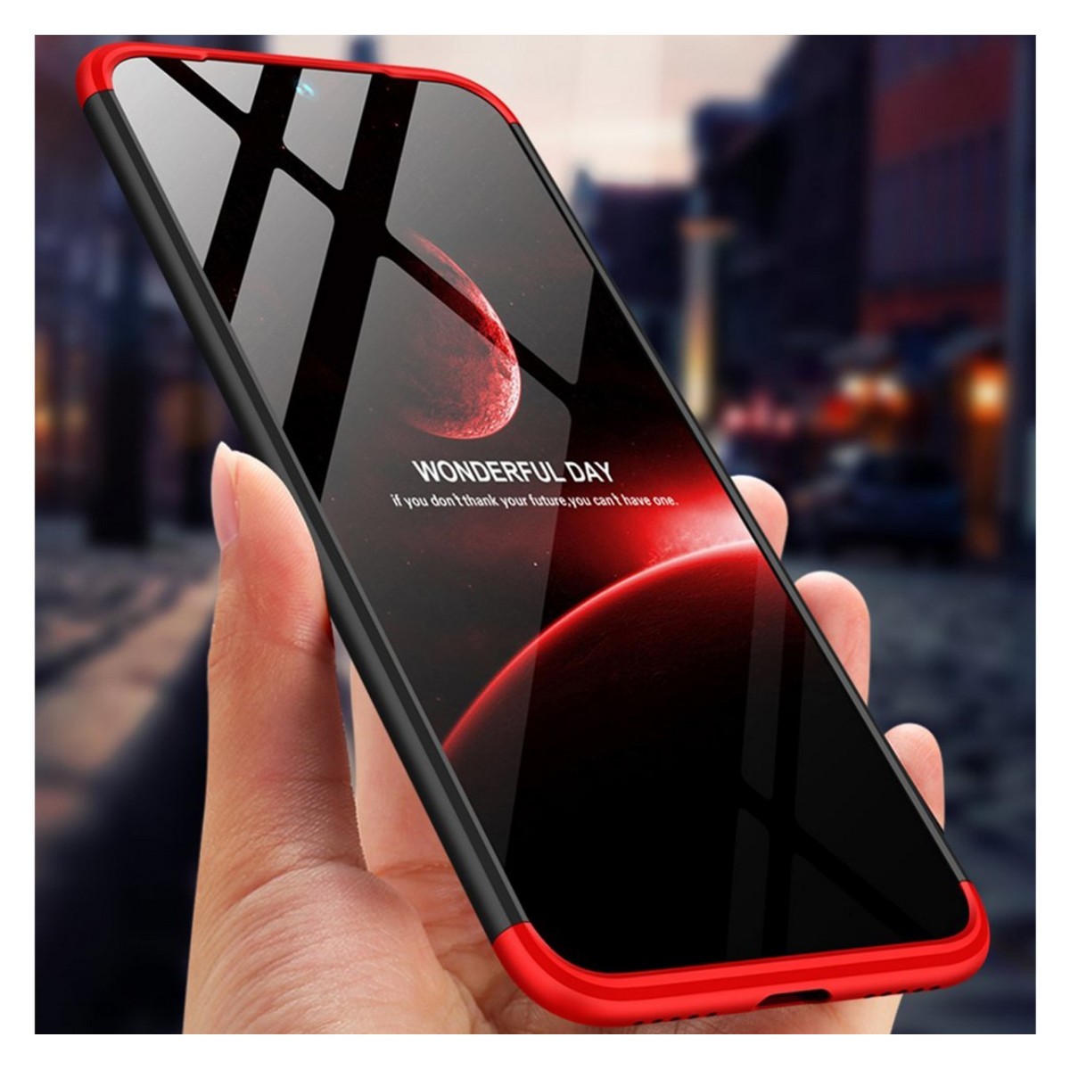 Funda Carcasa GKK 360 para Xiaomi Redmi Note 7 Color Negra / Roja