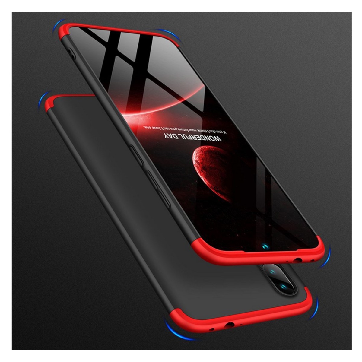 Funda Carcasa GKK 360 para Xiaomi Redmi Note 7 Color Negra / Roja