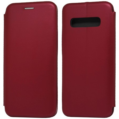 Funda Libro Soporte Magnética Elegance Roja para Samsung Galaxy S10 Plus