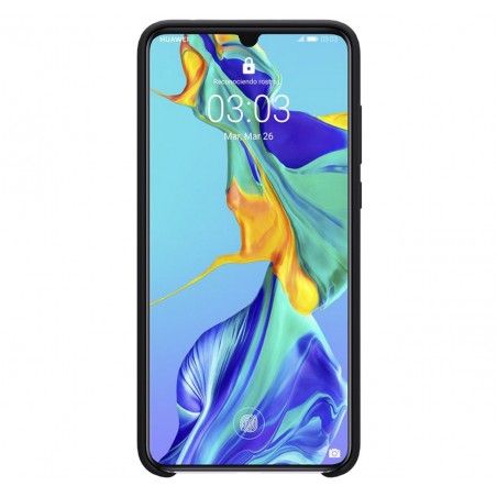 Funda Silicona Líquida Ultra Suave para Huawei P30 color Negra