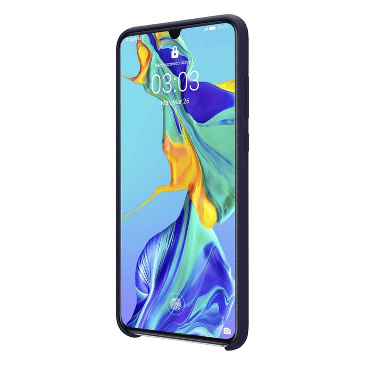 Funda Silicona Líquida Ultra Suave para Huawei P30 color Azul oscura
