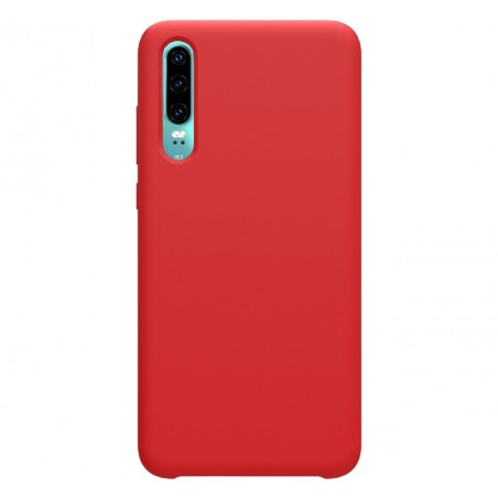 Funda Silicona Líquida Ultra Suave para Huawei P30 color Roja