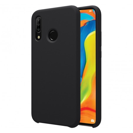 Funda Silicona Líquida Ultra Suave para Huawei P30 Lite color Negra