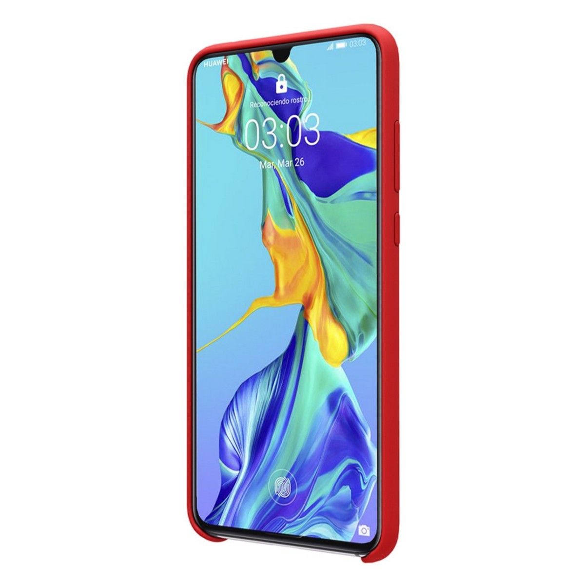 Funda Silicona Líquida Ultra Suave para Huawei P30 color Roja