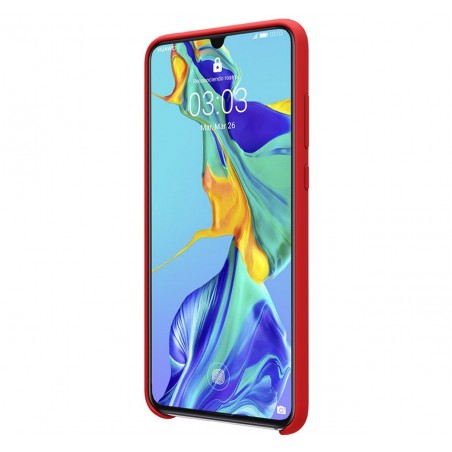 Funda Silicona Líquida Ultra Suave para Huawei P30 color Roja