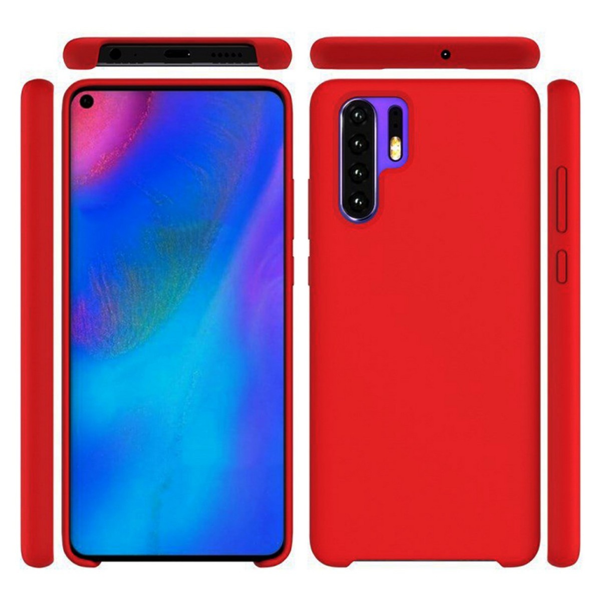 Funda Silicona Líquida Ultra Suave para Huawei P30 Pro color Roja