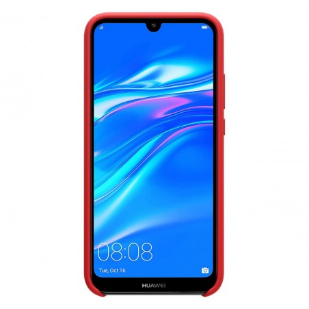 Funda Silicona Líquida Ultra Suave para Huawei Y7 2019 color Roja
