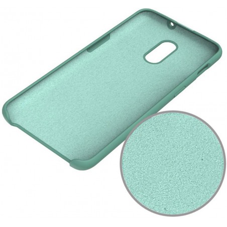 Funda Silicona Líquida Ultra Suave para Lg K11 color Verde Aguamarina