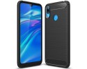 Funda Gel Tpu Tipo Carbon Negra para Huawei Y7 2019