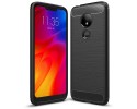 Funda Gel Tpu Tipo Carbon Negra para Motorola Moto G7 Power