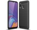 Funda Gel Tpu Tipo Carbon Negra para Samsung Galaxy A40