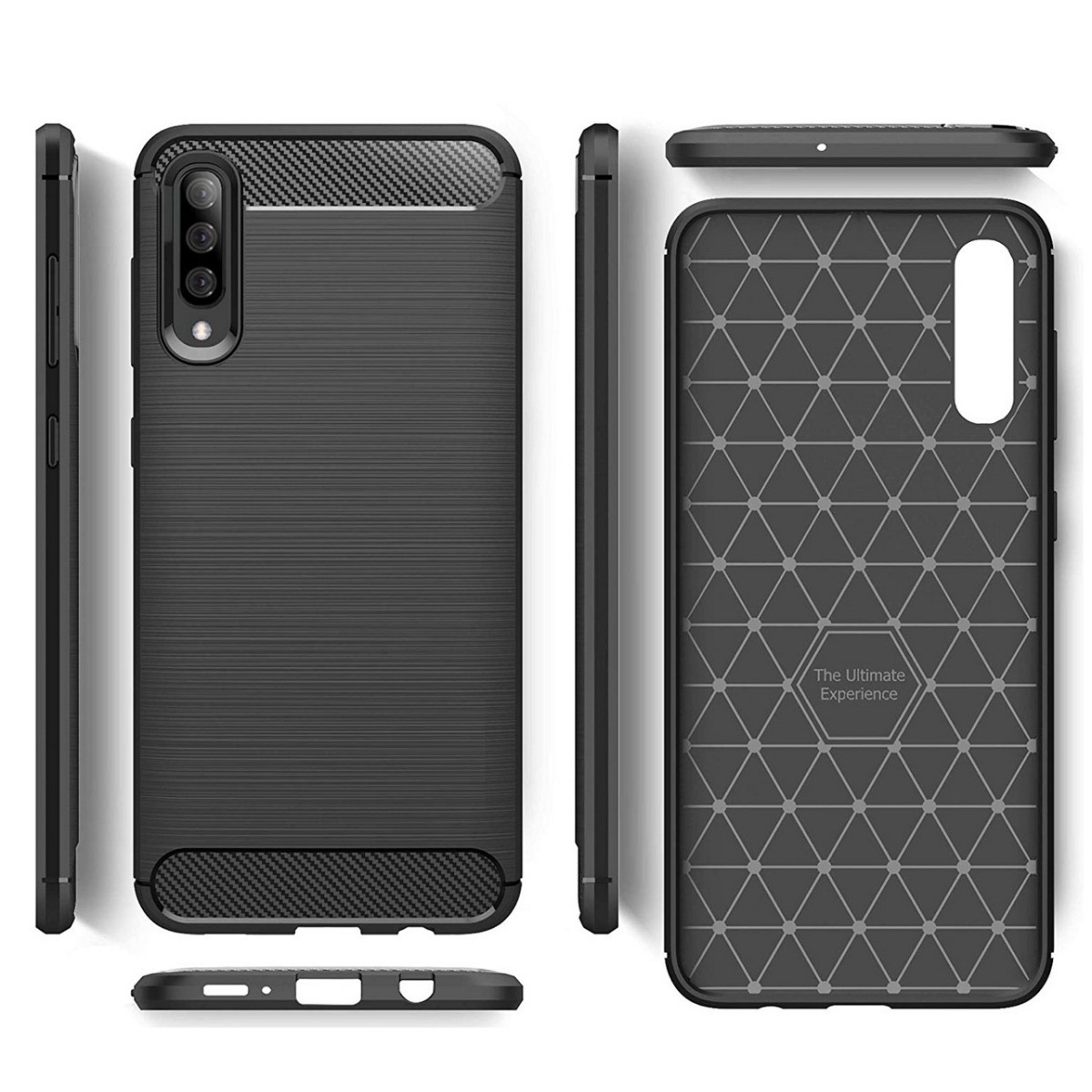 Funda Gel Tpu Tipo Carbon Negra para Samsung Galaxy A50 / A50s / A30s