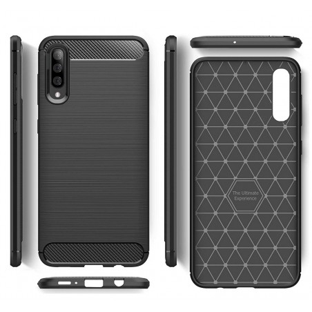 Funda Gel Tpu Tipo Carbon Negra para Samsung Galaxy A50 / A50s / A30s