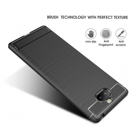 Funda Gel Tpu Tipo Carbon Negra para Sony Xperia 10