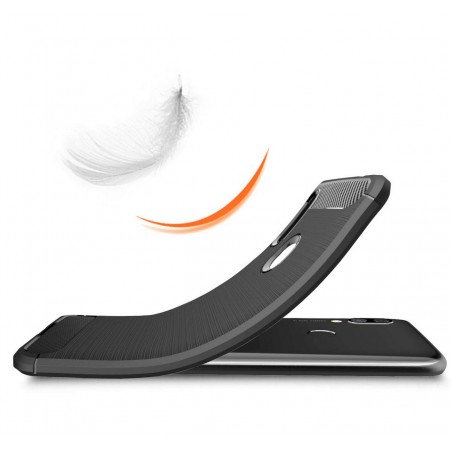 Funda Gel Tpu Tipo Carbon Negra para Xiaomi Redmi 7