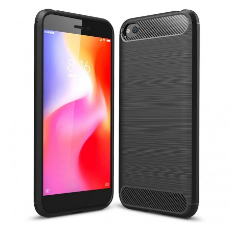 Funda Gel Tpu Tipo Carbon Negra para Xiaomi Redmi Go