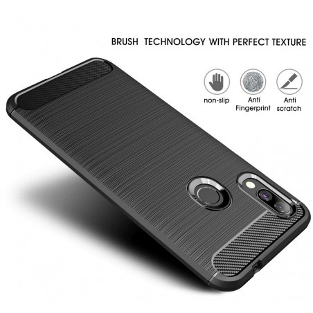 Funda Gel Tpu Tipo Carbon Negra para Xiaomi Redmi 7