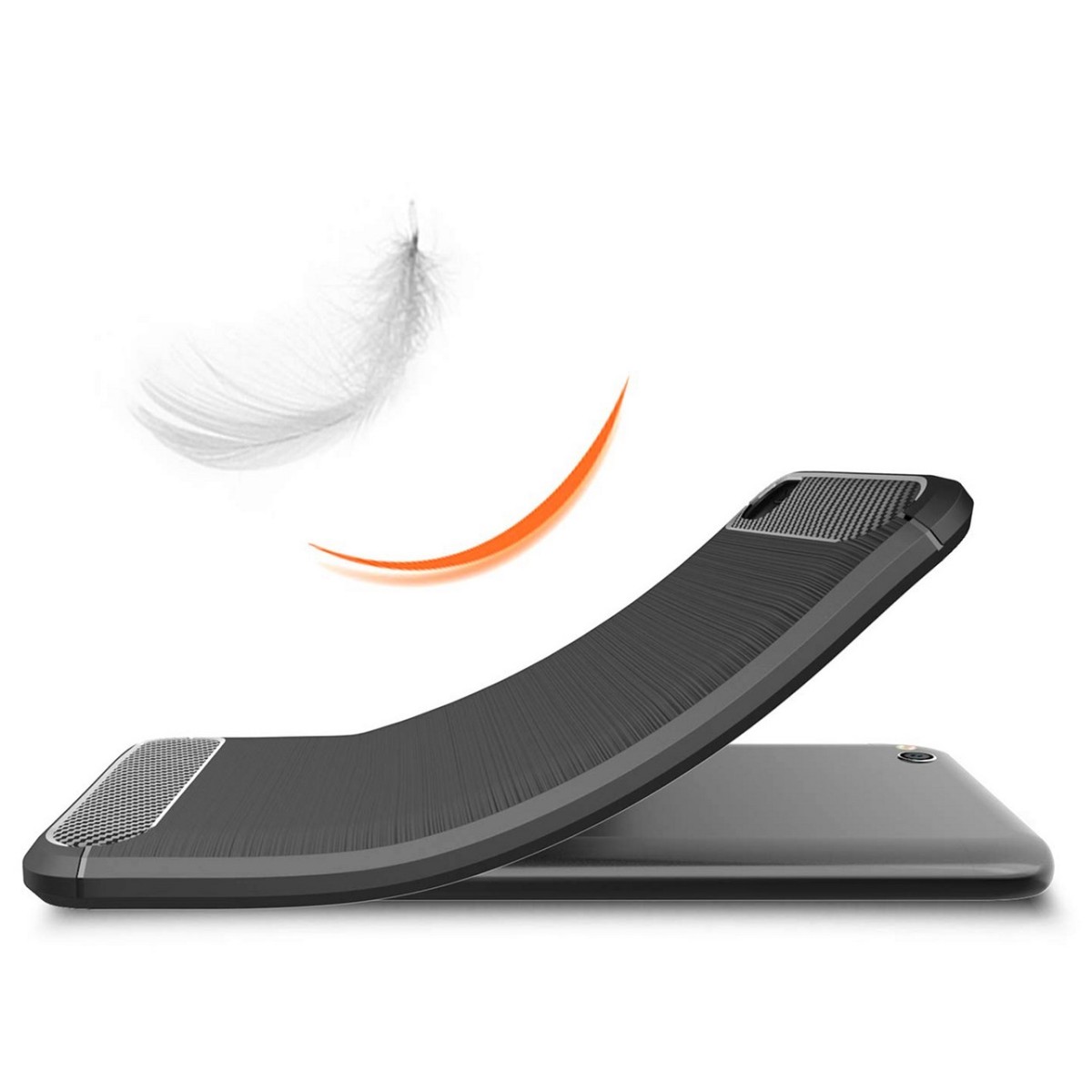 Funda Gel Tpu Tipo Carbon Negra para Xiaomi Redmi Go