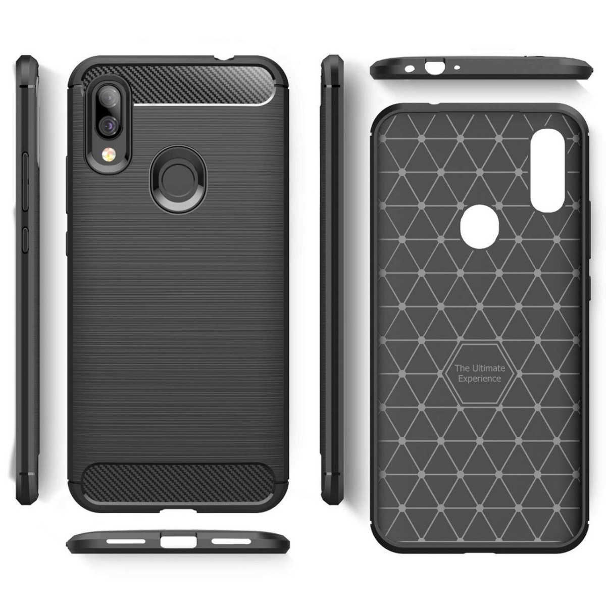 Funda Gel Tpu Tipo Carbon Negra para Xiaomi Redmi 7