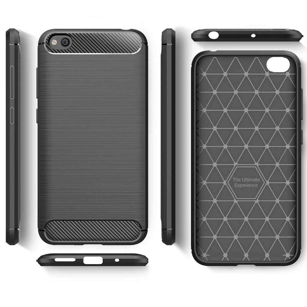 Funda Gel Tpu Tipo Carbon Negra para Xiaomi Redmi Go