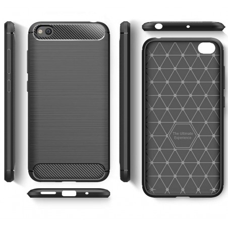 Funda Gel Tpu Tipo Carbon Negra para Xiaomi Redmi Go