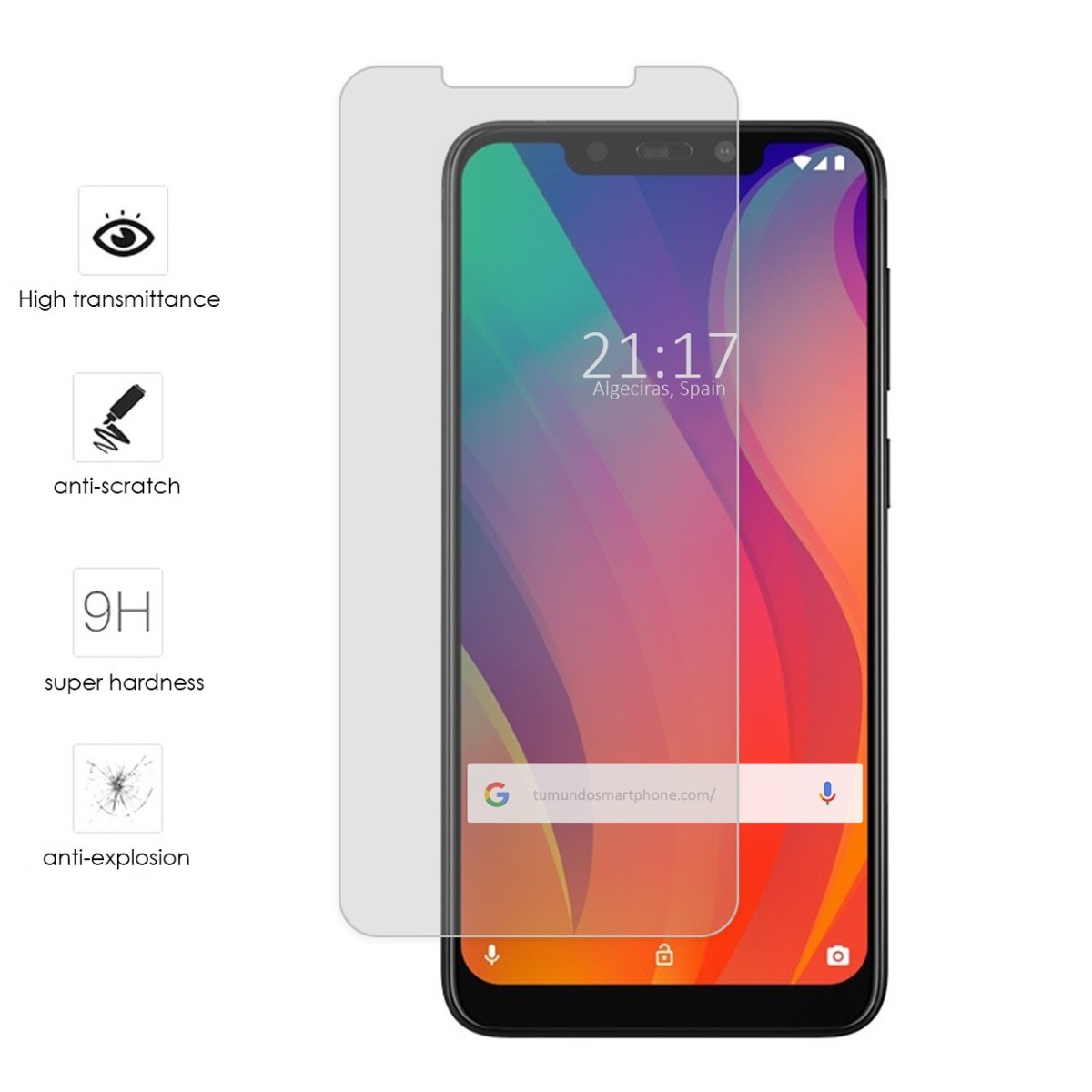 Protector Cristal Templado para Vsmart Active 1+ Plus Vidrio