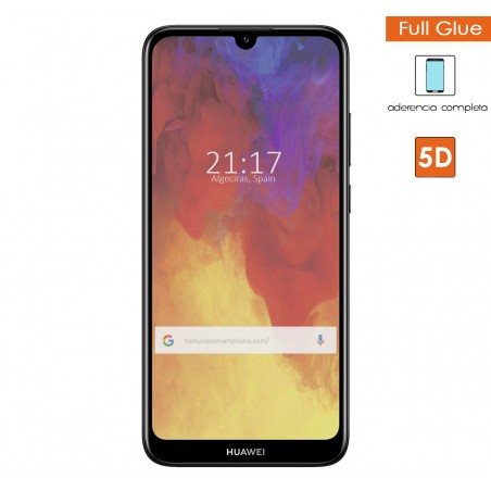 Protector Cristal Templado Completo Full Glue 5D Negro Huawei Y6 2019 / Y6s 2019 Vidrio