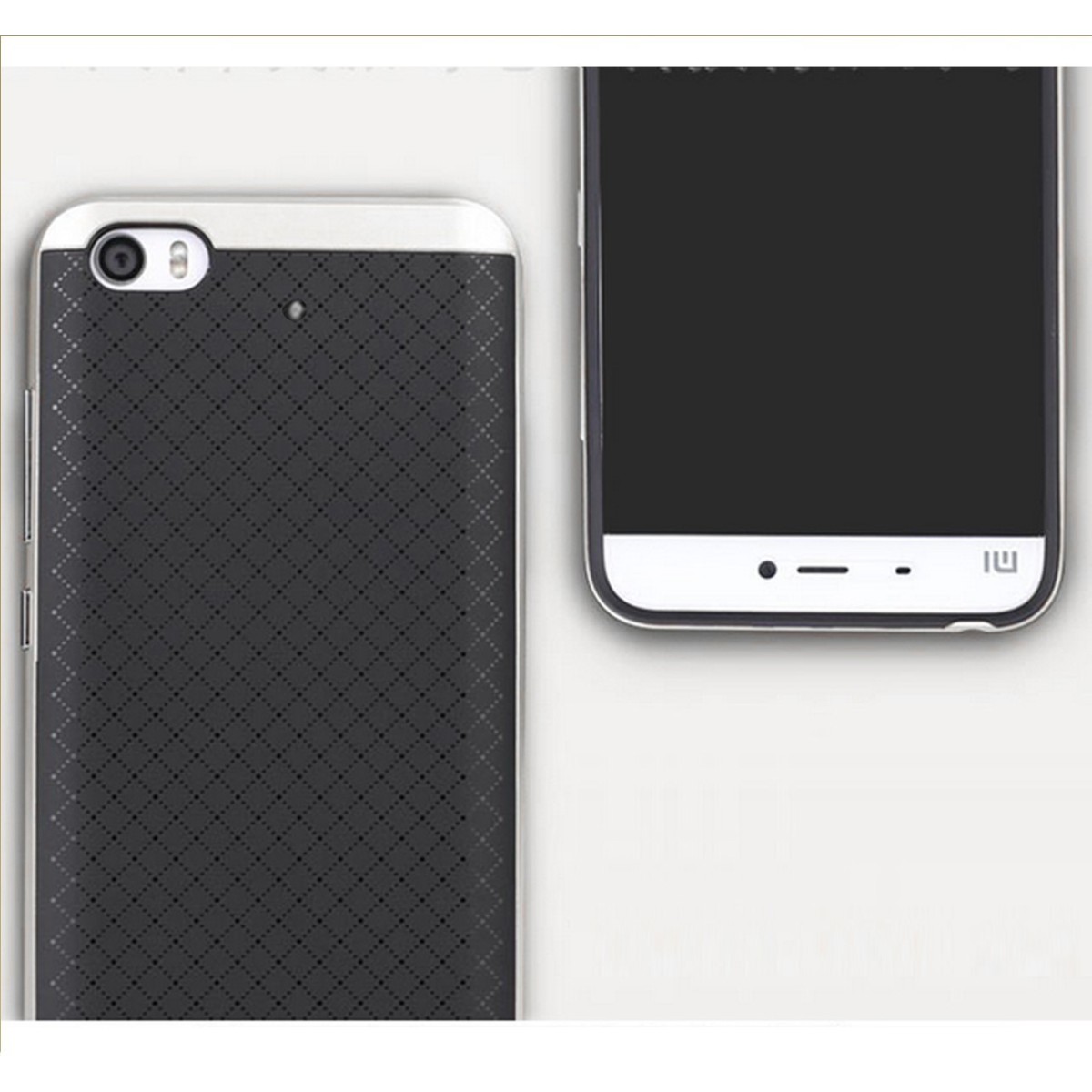 Funda Tipo Neo Hybrid (Pc+Tpu) Negra / Plata para Xiaomi Mi 5S