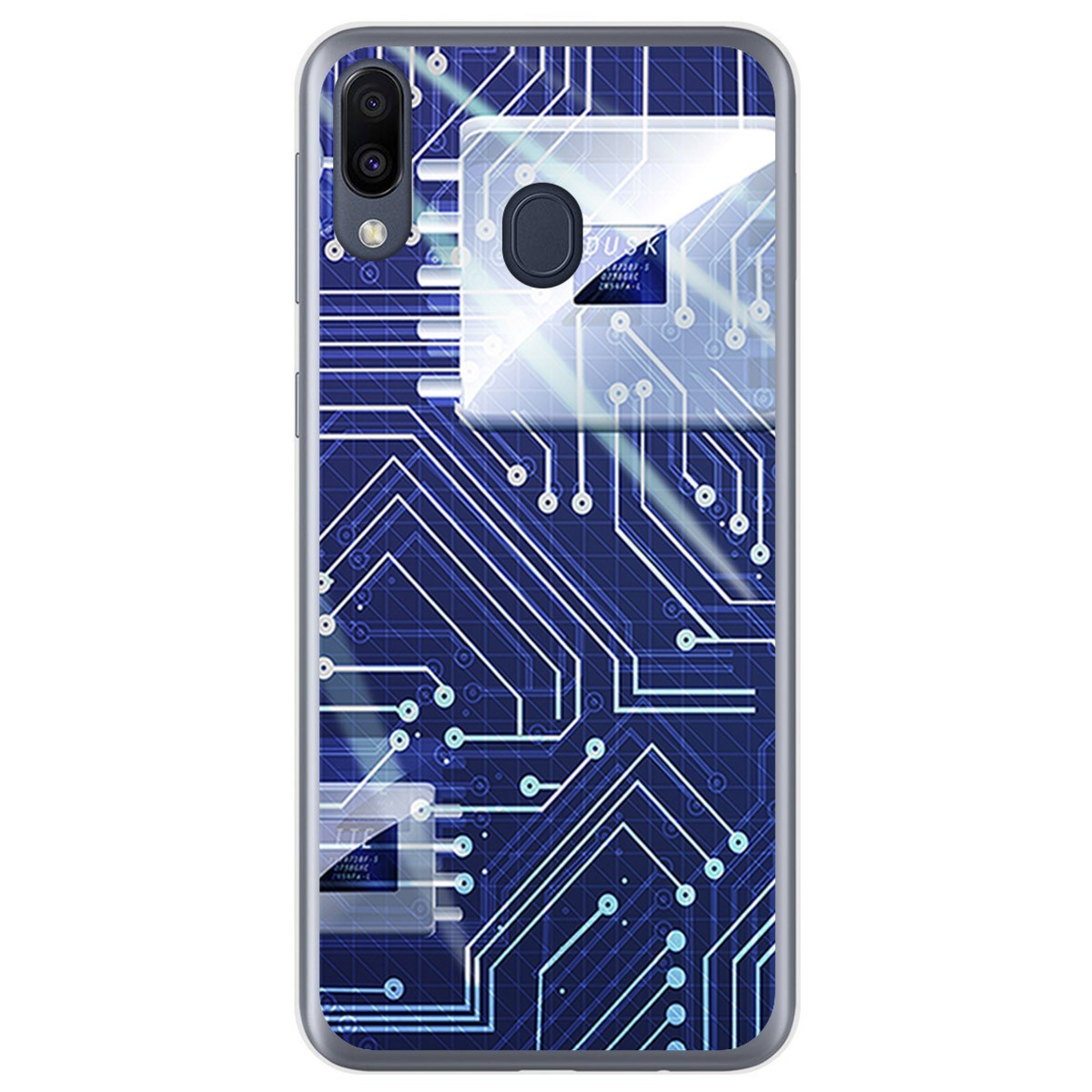Funda Gel Tpu para Samsung Galaxy M20 diseño Circuito Dibujos