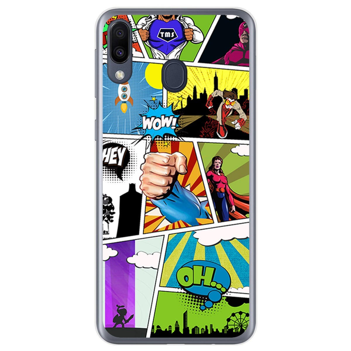 Funda Gel Tpu para Samsung Galaxy M20 diseño Comic Dibujos