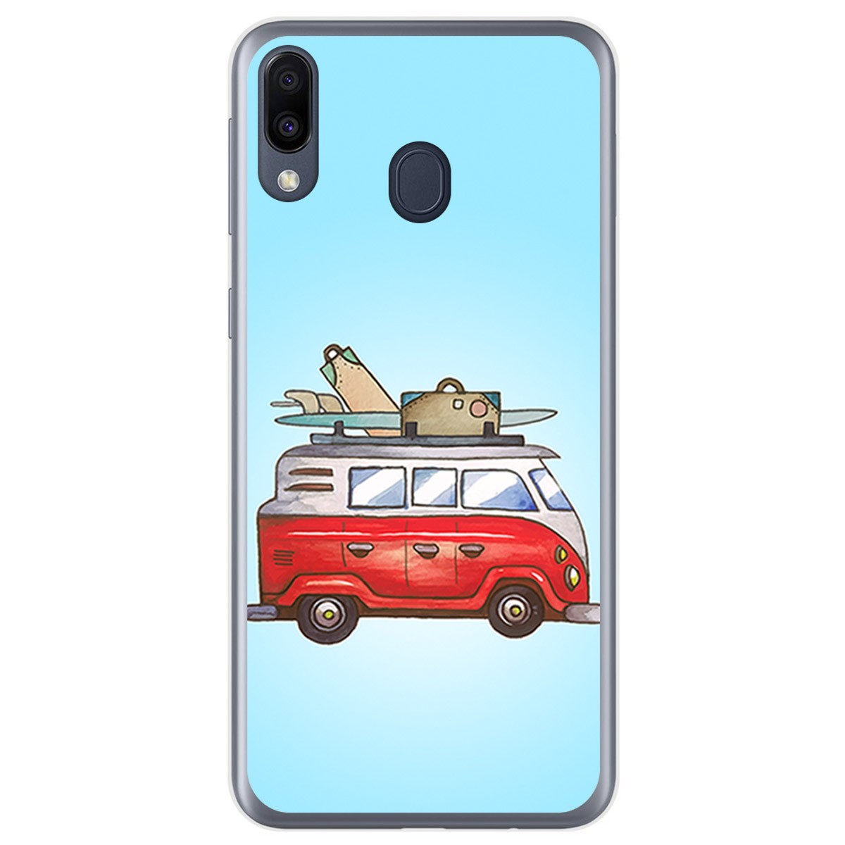Funda Gel Tpu para Samsung Galaxy M20 diseño Furgoneta Dibujos