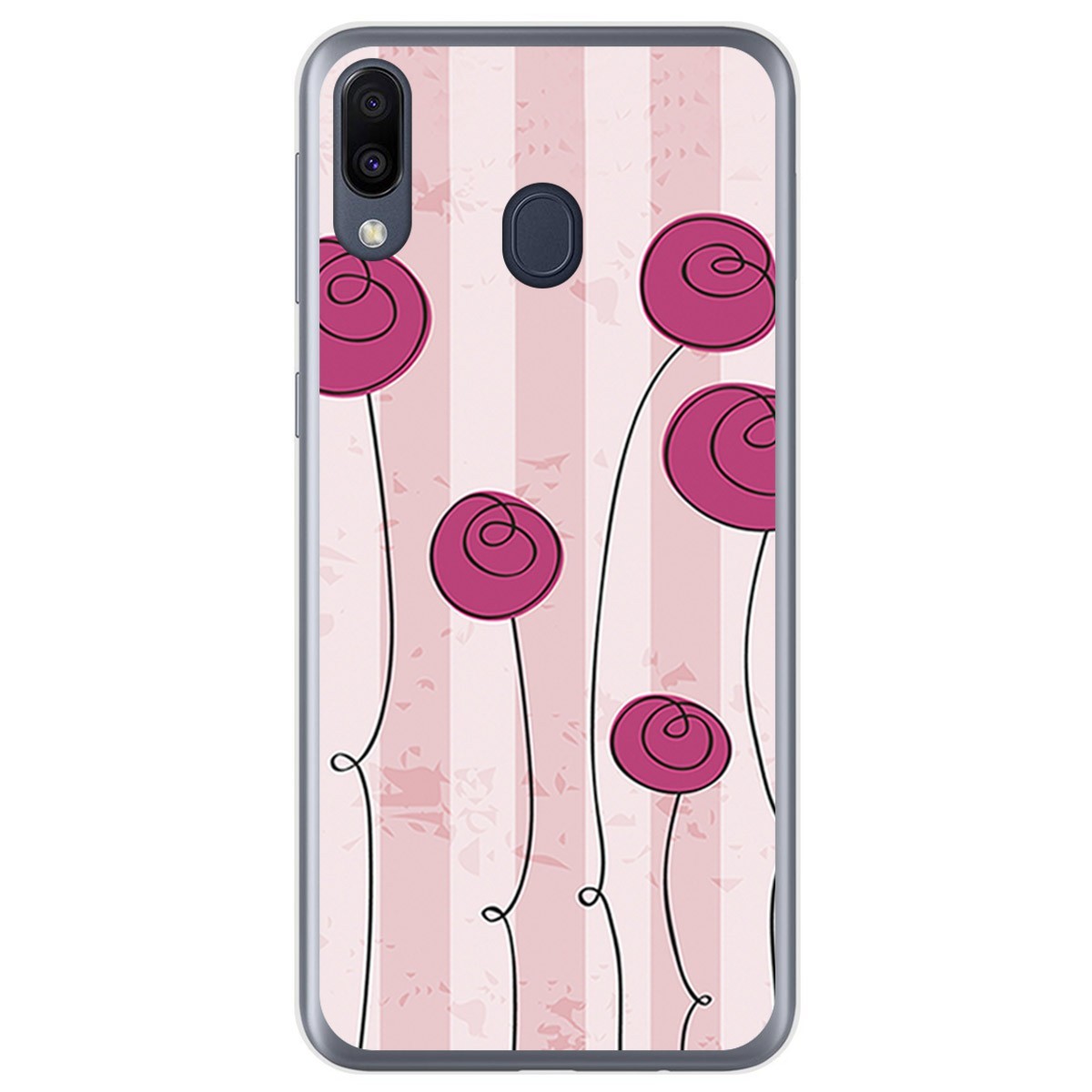 Funda Gel Tpu para Samsung Galaxy M20 diseño Flores Vintage Dibujos