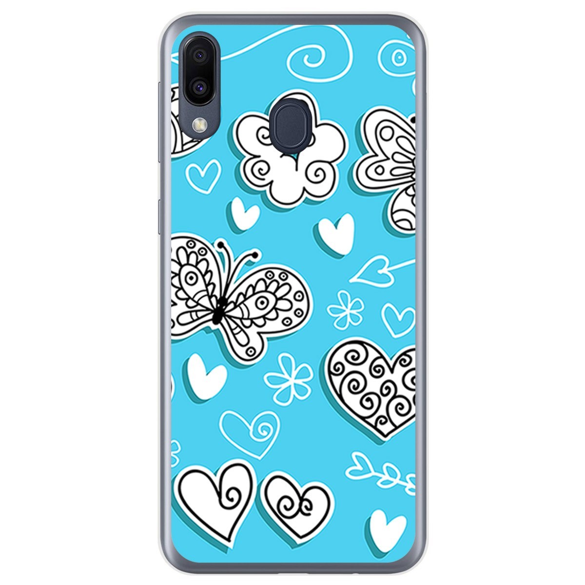 Funda Gel Tpu para Samsung Galaxy M20 diseño Mariposas Dibujos